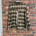 Passport womens plaid flannel lace panel western boho button up shirt green 1X Photo 5
