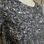 Adrianna Papell Vintage top Silver sequin Sparkling Festive Christmas Party S Photo 8