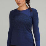 Lululemon  Swiftly Tech Long Sleeve Shirt 2.0 Gradient Block Psychic Navy Size 2 Photo 0