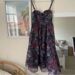 Lulus  Cherished Aura Navy Blue Floral Organza Bustier
Midi Dress Photo 3