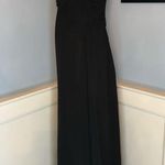 Elegant Black Chiffon Off the Shoulder Gown with Ruched Bodice and Fishtail Hem Size L Photo 3
