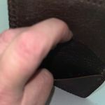 Leather Weave Design ID Card Holder Wallet Unisex Brown Photo 4