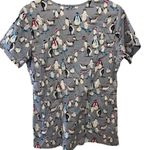Scrub Star Gray White Black Winter Wonderland Penguin Short Sleeve Scrubs Top Photo 3