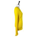 Ann Taylor Sweater Ribbed Ruffle Sleeves Fitted Bright Yellow Women Size Large Photo 3