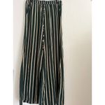Anna Grace Striped Wide Leg Palazzo Pants, Green & Cream Vertical Stripes, Flowy Photo 1