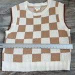 Maeve  By Anthropologie Checkered Sweater Vest Women's Size M Neutral BOHO #160 Photo 7