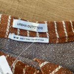 Urban Outfitters NWT  Size M Brown and White Pinstriped asymmetrical mini skirt Photo 9