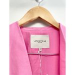 Lafayette 148 New York Linen Silk Blazer Size 8 Pink V Neck Slim Silhouette NEW Photo 7