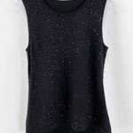 Black Vintage 90s Sequin Sleeveless Knit Tank Blouse Photo 0