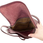 Vintage Made in USA Maroon Leather Crossbody Bag Photo 5