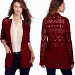 Lucky Brand Huntington Rust Red open weave cardigan size small Photo 1