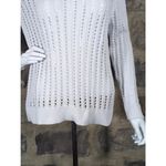 Jeanne pierre Women's Jeanne Pierre White Eyelet Open Knit Sweater Size Large Long Sleeve Photo 2