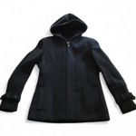 st. john's bay  Womens Charcoal Wool Cashmere Blend Hood Coat
Zip Pea Coat size M Photo 0