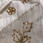 Indigo Moon Vintage Button Front Patchwork Sequin Shirt Jacket Beige Tan Large Photo 4