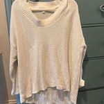Aerie oversized white knit high low sweater Photo 0