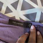 The Limited  Purple Satin Ruffle Front Knit Back‎ One Shoulder Blouse Size S Photo 8