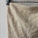 Anthropologie  Cream Floral Flower Textured Shift Mini Dress Bow Strapless 12 Photo 3