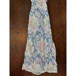 B Darlin Vintage B. Darlin Blue White Open Back Sparkly Fairy Maxi Gown Size 0 Photo 3