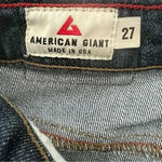 American Giant Womens Dakota Stretch Denim Skinny Blue Dark Wash Jeans USA 27 Photo 2