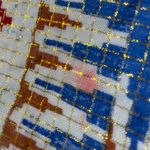 Fringe Scarf Square Southwestern Pattern Blue White Lightweight FLAWS Stripes Photo 8