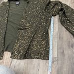 Eileen Fisher  silk sequin sparkle cardigan olive green Photo 3