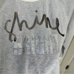 Xhilaration Gray and Cream Shine Bright Logo Loungewear Long Sleeve Top Size S Photo 4