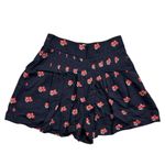 Maeve Women's XS Black Floral Patchwork Pleated Pull-On Shorts Casual Photo 2