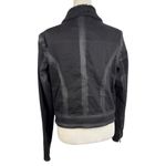 Paige Sydney Moto Jacket Night Flight Sherpa Coated Black Stretch Denim Large Photo 8