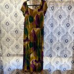 Jessica London  Purple Abstract Maxi Dress Size Large‎ Photo 1