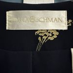 Dana Buchman  Floral Tunic Blouse Jacket Size‎ 8 black tan With Side Slits Photo 4