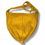 Vintage Retro 1980s Brio! Leather Bag Slouchy‎ Hobo Woven Balloon Purse Yellow Photo 2
