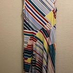 Maeve Anthropologie Striped Mock Neck Shark Bite Hem Sleeveless Dress Size XS Photo 0