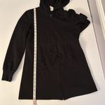 Old Navy black drawstring waist zip front tunic hoodie cotton poly Size Small Photo 9