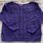 Vintage Beldoch Popper purple cable knit popcorn stitch pattern cropped sweater Photo 7