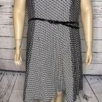 Lane Bryant NWT Size 22/24 Black & White Geometric Skater Sweater Dress w/ Belt Photo 2