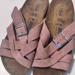Birkenstocks Lugano Light Pink Soft Suede Leather
Cork Footbeds Size 7 Photo 0