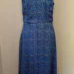 Lulus Dreams of Love royal blue & red floral sleeveless midi dress size M Photo 1