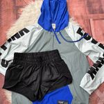 PINK - Victoria's Secret Victoria'sy Secret PINK Quarter Zip Hooded Graphic  with Black Shorts Photo 0