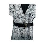 Cartise Ombré Wool Blend Belted Portrait Collar Blazer Dress Small Black Photo 6