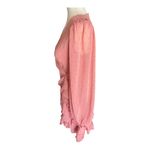 EXPRESS -FAUX WRAP MINI DRESS-SIZE XS V neck, faux wrap front, long sheer sleeves, ruched skirt with ruffles down the side, tiered ruffle hem, metallic fit fabric, fully lined except for sleeves, excellent condition, like new Measurements: Bust: armpit to armpit 16 1/2 inches Waist: side to side 13 inches Length: shoulder seam to bottom 32 inches Photo 9