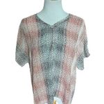 CAbi New Womens #240 Semi-Sheer Cover Up Tee Kimono Animal Print Blouse Top - S Photo 2