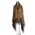Animal, Cheetah Print, Silk, Oversized Scarf Black Photo 5