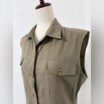 Rafaella Vintage 90s  Button Front Sleeveless Midi Linen Cotton Shirt Dress Sz 10 Photo 2