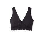JoyLab  Scalloped Black V-Neck Sports Bra Size Small Photo 1