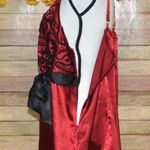 Lane Bryant 20W Deep Red & Black Sleeveless Blouse Sequin Whimsy Goth Fairy Core Photo 7