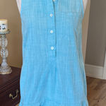 Sleeveless Collared Button Down Baby Blue Shirt Dress Mini New Size XS Photo 0