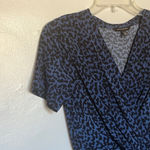 Banana Republic  Pleated Blue Leopard Animal Print Dress XS (2) Photo 2