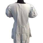 ZARA  Light Denim Blue V Neck Layered Dress Small S Linen Blend Babydoll Photo 3