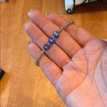 Marilyn Schiff elastic gold beaded lightning bolt bracelet Blue Photo 0