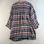 Catherines 1X 18W 20W Twist Front Tunic Top Plaid Half Sleeve Preppy Flattering Photo 9